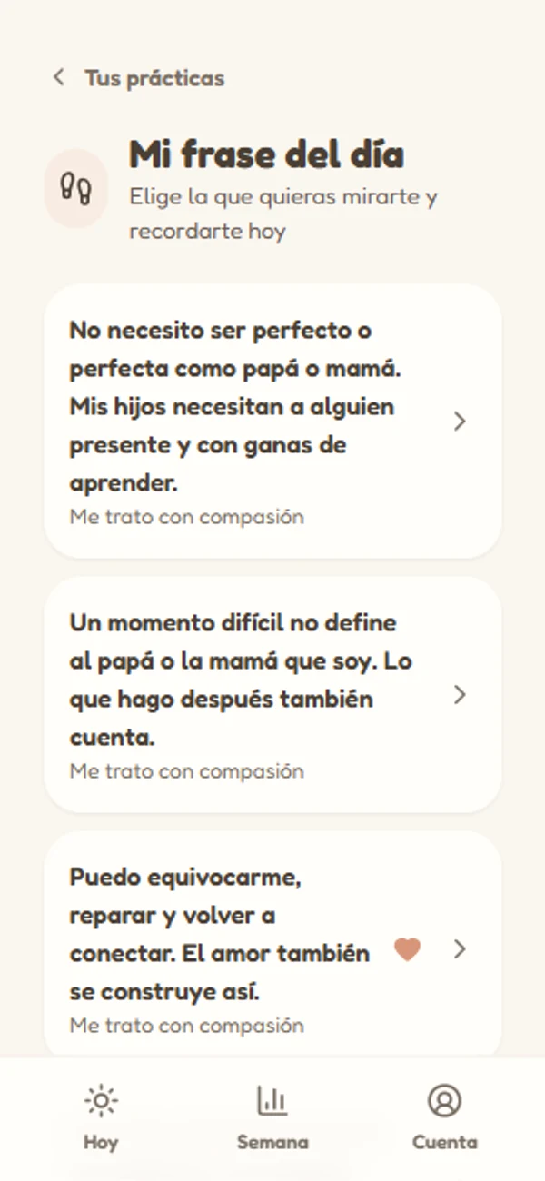 Pantalla Mi frase del día con frases para mirarte y recordarte